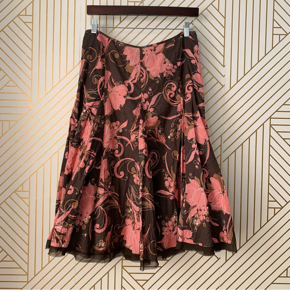 Vintage Apt.9  Y2K 90s 100% Cotton Floral A-line fit & flare Full 2000s Skirt 10